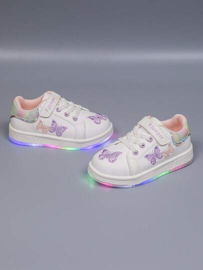 1 Pair Cute Cartoon LED Light-Up Breathable Sports Shoes, Suitable For Boys And Girls - Casual, Shock-Absorbing, All-Season Non-Slip Outdoor Running And Walking Shoes