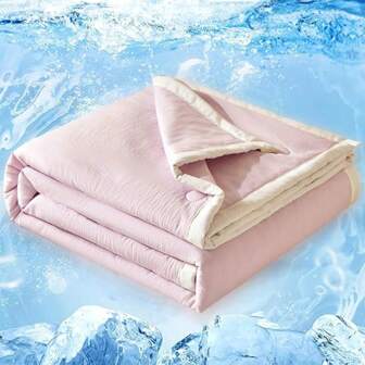 凉爽被子大号，适合热睡者，100% 涤纶轻薄四季被子，可机洗冰蓝色床上用品，适合夜间盗汗和透气睡眠，凉爽床单，夏季睡眠解决方案，现代设计，吸湿排汗面料，夏季睡眠者