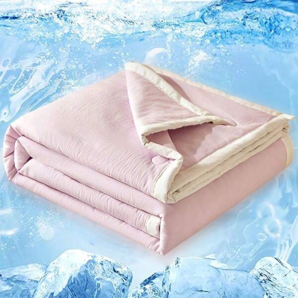 بطانية مبردة لحجم كينج لمن يشعرون بالحرارة أثناء النوم، 100% بوليستر خفيف للاستخدام على مدار السنة، قابلة للغسل في الغسالة، بلون أزرق جليدي لتخفيف التعرق والنوم المريح، بطانيات سرير مبردة، حل للنوم الصيفي، تصميم معاصر، قماش ماص للرطوبة ، مناسب للنائمين في الصيف