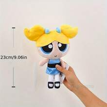 THE POWERPUFF GIRLS 23 厘米经典可爱飞天小女警毛绒玩具娃娃，蓬松泡泡小狗卡通填充动物生日礼物 - 彩色 - 查看 9