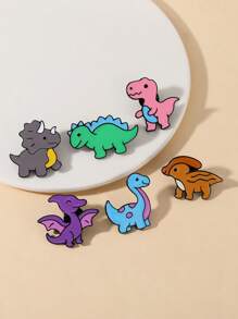 1/6 Stück Cartoon Kreativ Dinosaurier Pterodaktylus Triceratops Brosche, Legierung Öltropfen Abzeichen Bekleidungszubehör Taschendekoration, Spaßstecknadeln, Anstecknadel, Cap-Pins, Schulranzen-Pins
