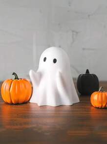Cute White Ghost Black Ghost Party Decoration Courtyard Ornaments, Spooky Resin Statue,Study Desktop Decoration Small Ornaments, Suitable For Christmas, Parties, And Holiday Decoration Ornaments