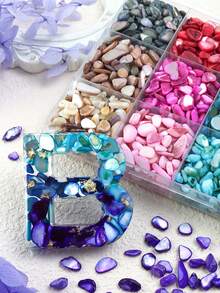 130g Hạt trang trí hình vỏ sò bất đối xứng nhiều màu sắc, thích hợp để đổ khuôn silicon, làm đồ trang sức thủ công DIY và đổ đầy cốc lắc nhựa. - Nhiều màu - Xem 4
