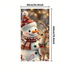 1pc Christmas Door Flag - 35x70-Inch Polyester 2D Door Flag, Easy To Install, Suitable For Indoor And Outdoor Decoration, Party Background And Photo Background. Christmas Door Decoration Is Easy To Install And Decorate, Christmas Decoration