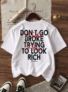 Dames Lente/Zomer Casual Dagelijks Ronde Hals Dollar Bill & Letter Print Korte Mouw T-shirt