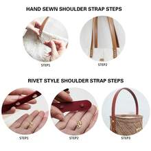 2pcs PU Leather Straps, DIY Woven Crossbody Bag Handles, Suitable For Bags And Cosmetic Bags, Bag Accessories, Can Be Used For Weaving And Customizing Bag Accessories - Multicolor - View 11