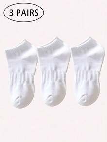 1/3/5/10双装 女士吸湿排汗短袜，踝袜，白色袜子，黑色袜子，普通女士袜子，柔软女士袜子