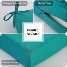 Outdoor Cushions For Patio Furniture Outdoor Seat Cushion Waterproof Hampton Bay Deep Seat Replacement Couch Chair Cushions For Garden Lawn Backyard Deck 24 X 24 Peacock Blue - 孔雀藍 - 查看 7