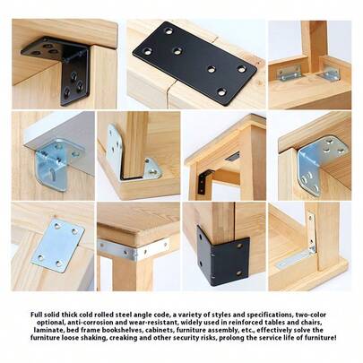 4 pièces Supports d'angle en acier inoxydable à 90 degrés pour étagères lourdes, connecteurs de cadre métallique triangulaire renforcés, supports muraux durables et résistants à la corrosion pour la cuisine, le placard, le garage et l'organisation de l'espace de vie, support d'angle fiable, installation facile, conception anti-basculement, solutions d'étagères polyvalentes pour le DIY