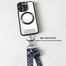 Retro Phone Lanyard With 360° Rotatable Clip, Adjustable Strap, Sturdy Dual-Use Halter, Fashionable Shoulder Strap, Suitable For Various Smartphones Compatible With Android And Most Smartphone,Gifts For Mother, Family, Friends, Birthday, Holiday Phone Chain - Multicolor - View 4