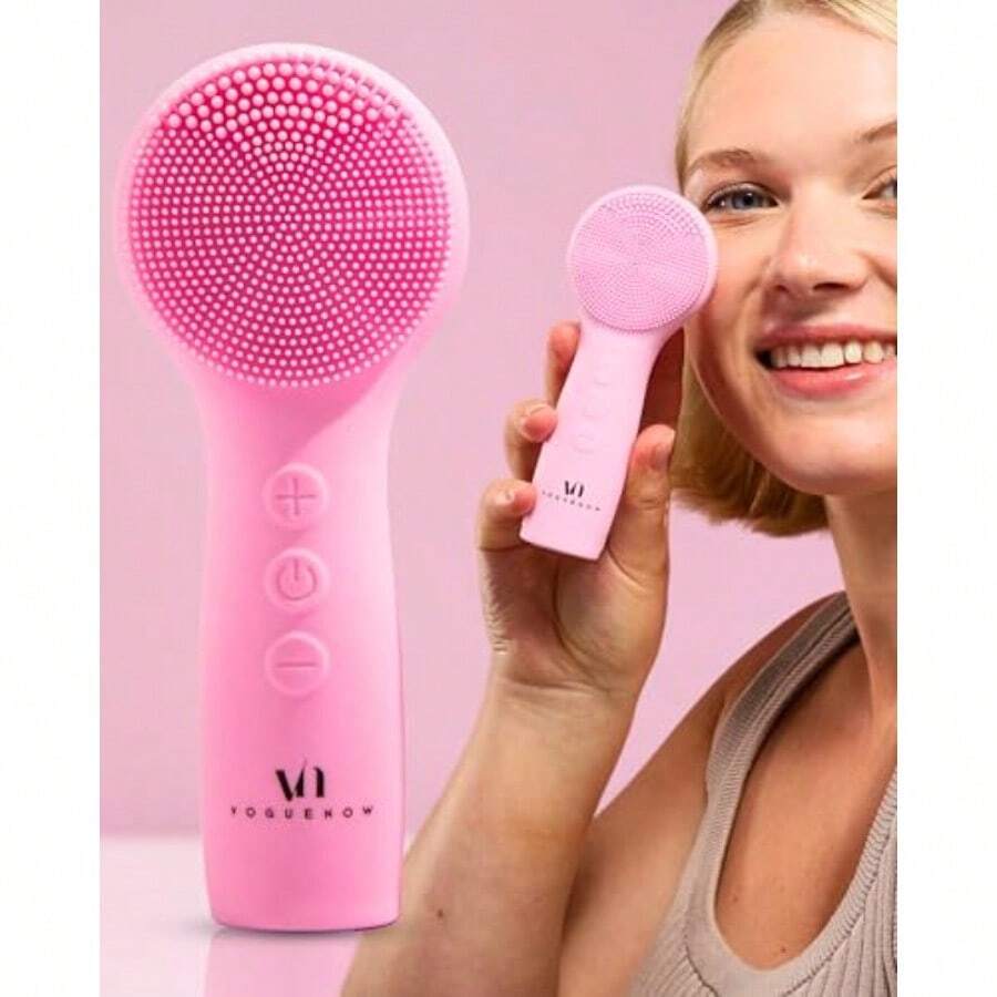 Facial Cleansing Brush For Deep Cleansing Gtle Exfoliating And Massaging Waterproof And Rechargeable Face Cleanser Brush Silicone  Vibration Face Scrub Brush Electric Face Washer