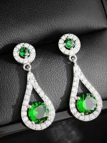 MOONSO 1 Pair Elegant Teardrop Hollow Out Design Women Stud Earrings, For Wedding, Party, Gift-Giving E514