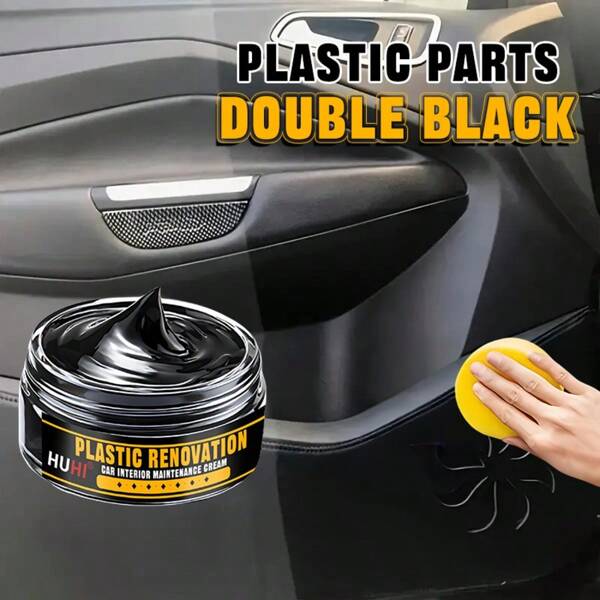 Agente de renovación de piezas de plástico para automóviles, cera negra para restaurar el brillo del salpicadero interior, pasta blanqueadora y antienvejecimiento, pasta de brillo negro para neumáticos, crema de cuidado para asientos de sofá de