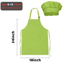 Children's Apron And Chef Hat Set, Boys & Girls Apron With 2 Pockets, Adjustable, Kids Painting Apron, Suitable For Cooking, Classroom, Baking, Painting, Crafts, Grilling, DIY, Party, Ages 6-13 - Multicolor - View 25