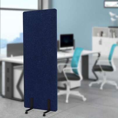 kangten 24 X 66inch Office Partition, Blue PET Room Divider, Divider Screen For Living Room, Bedroom, Children's Room, Office, Meeting Room, Restaurant