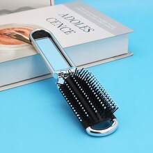 Pente dobrável de metal prateado com espelho embutido, compacto e portátil, ideal para volta às aulas, viagens e férias. Acessórios de cabelo femininos, escovas, escova para contorno, pente desembaraçador, escova redonda, conjunto de mini escovas de cabelo, pente de madeira, escova de cabelo, conjunto de escovas de cabelo, escova, escova de cabelo, equipamento de cabeleireiro, pente pequeno, mini escova de cabelo, penteado, cabeleireiro, escova de cabelo, conjunto de escovas de cabelo, pente para cabelo, pente para cachos, escova desembaraçadora, escova de cabelo feminina, acessórios de barbearia, barbearia, equipamento de cabeleireiro - Prata - Ver 4