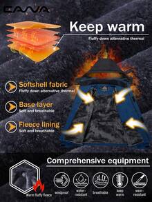 Cavva 男士冬季保暖内衬夹克 防水防风 多口袋滑雪外套 徒步露营登山滑雪