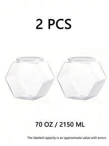 2pcs Hexagonal Candy Jar With Lid ,30/70 Oz ,For Wedding Favors, Graduation Season, Christmas, Valentine's Day, Easter, And Thanksgiving - Ideal Summer Snack, Cookie, And Gift Storage Containers - Multicolor - View 8