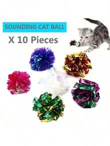 10/30 件 猫玩具 褶皱球 互动褶皱猫玩具球 独立宠物小猫猫玩具 适合肥猫 幼猫锻炼 柔软 2 英寸 - 彩色 - 查看 5