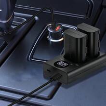 EDEKOY Cargador de batería recargable de doble ranura USB compatible con baterías Canon LP-E6NH, LP-E6N, LP-E6; Cargador de batería de cámara con pantalla LED DL-E6 compatible con cámaras Canon R7, R6, R5, 5D-IV/III/II, 5DS, 6D, 6D-II, 7D D-II, 90D, 80D, 70D, 60Da - Negro - Ver 8