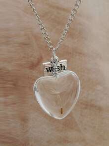 1 件许愿心蒲公英真干花吊坠项链，送给朋友、女朋友、妻子、爱人的理想礼物 - 銀色 - 查看 9