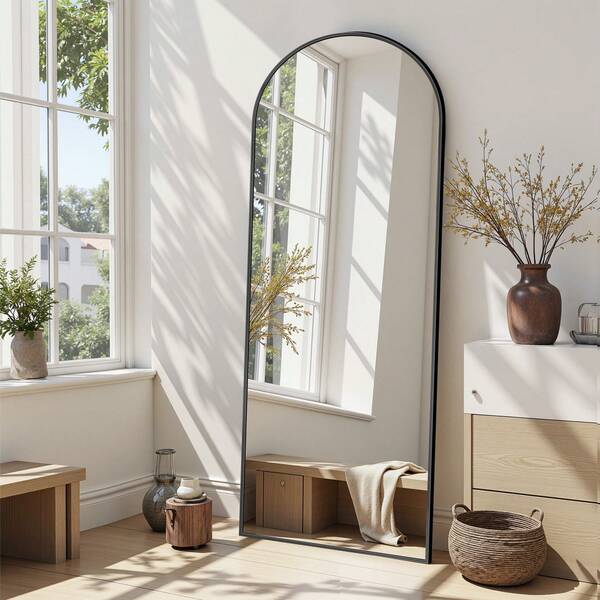 Antok Full Length Mirror, 57"X19" Arch Floor Mirror, Floor Standing Mirror Freestanding Arch Full Body Mirror With Stand For Bedroom, Hanging Mounted Mirror For Living Room Cloakroom Home Decor Back To School Room Decor School Supplies