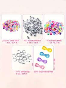 566pcs/283pcs DIY Keychain Craft Kit, Boho Letter Barrel Bead & Heart Shaped Keychain, Birthday Party Keychain Favor, Suitable For DIY Themed Party, Christmas, Thanksgiving, Perfect Gift For Family And Friends