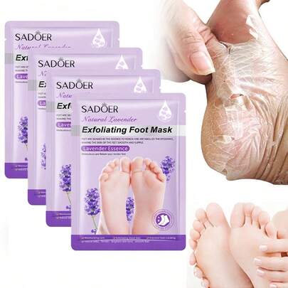 4PCS Foot Peel Mask - Foot Mask For Baby Soft Skin - Remove Dead Skin, Dry, Cracked Feet & Callus, Foot Spa, Made With Aloe Vera Extract For Women And Men