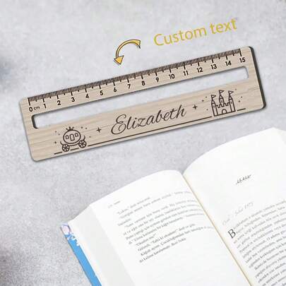 Personalisierter hölzerner Leser-Set mit Laser-Gravur, Leseunterstützung mit Lineal für Legasthenie und ADHS, Schülerlineal, hölzerner Leseführer, Rückkehr zur Schule, Klassenzimmer Zubehör, Einschreibungsgeschenkideen