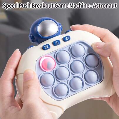 1 set Console de jeu de défi à 999 niveaux pour enfants, machine de jeu à bouton-pression anti-stress, modèles mignons 3D d'astronaute/ours brun/canard/lapin, jeu d'entraînement mental, jeu d'arcade puzzle, cadeau de fête pour enfants