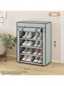 带盖鞋架，5-10 层高鞋架，大容量鞋架，节省空间，适用于衣柜、玄关、宿舍、卧室 - 彩色 - 查看 12