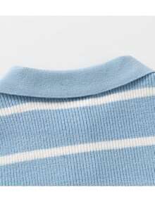 Young Boy Knitted Polo Shirt, Striped Sweater, Autumn/Winter New Arrival
