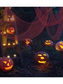 5/3/1pc 183cm粉色万圣节纱布装饰，室内外粉色纱布挂毯装饰，万圣节鬼魂装饰家居桌墙庭院鬼屋派对用品 - 彩色 - 查看 9