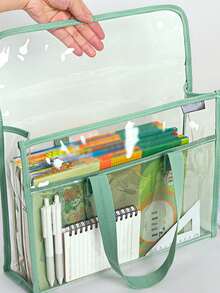Seka Paul Large Capacity Portable Transparent Folder, Embedded File Storage Bag, PVC Self-Adhesive File Bag, Suitable For Office And Study, Back To School Gift - Multicolor - View 6