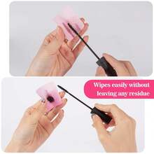 1200pcs Unisex Lint-Free Heart Shaped Makeup Remover Pads, Nail Polish Remover Pads, Soft Non-Woven Acetone Nail Polish Remover Wipes, Lint-Free Gel Nail Wipes, Waterless Nail Care & Extension Lashes Daily Beauty Cleansing - Hồng - Xem 5