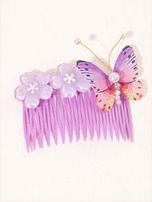 1 件儿童可爱简约花卉蝴蝶装饰发夹配件 - 彩色 - 查看 10