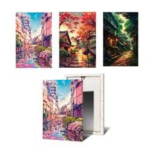 1幅日式街景樱花建筑帆布海报，适合现代客厅家居装饰，秋季风格 - 彩色 - 查看 64