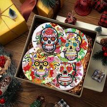 全新 DIY 钻石画，全钻水钻杯垫/装饰品，适用于客厅/卧室，适合作为万圣节礼物 - 彩色 - 查看 3