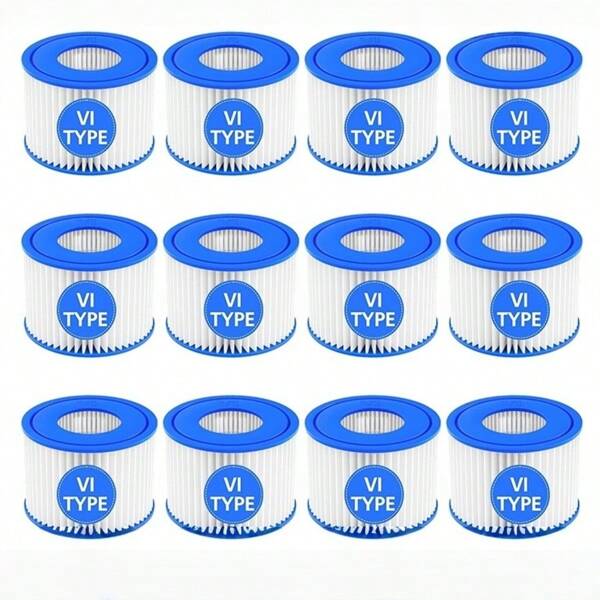 VI Typ Spa- und -Filterersatzkartusche - passend für BESTWAY VI, kompatibel mit Lay-Z-Spa-Filterpatronen, Coleman SaluSpa 90352E, 58323E, 58323 Schwimmbad-Filterpumpe, Bestway Filter, Lay-Z Spa, Intex, Spa Filterersatzgröße 4,1 X 3,1 Zoll (Intex und Bestway Pool Wandventilstöpsel Schwimmbad Ersatzzubehör Filterpumpe Lochstöpsel)