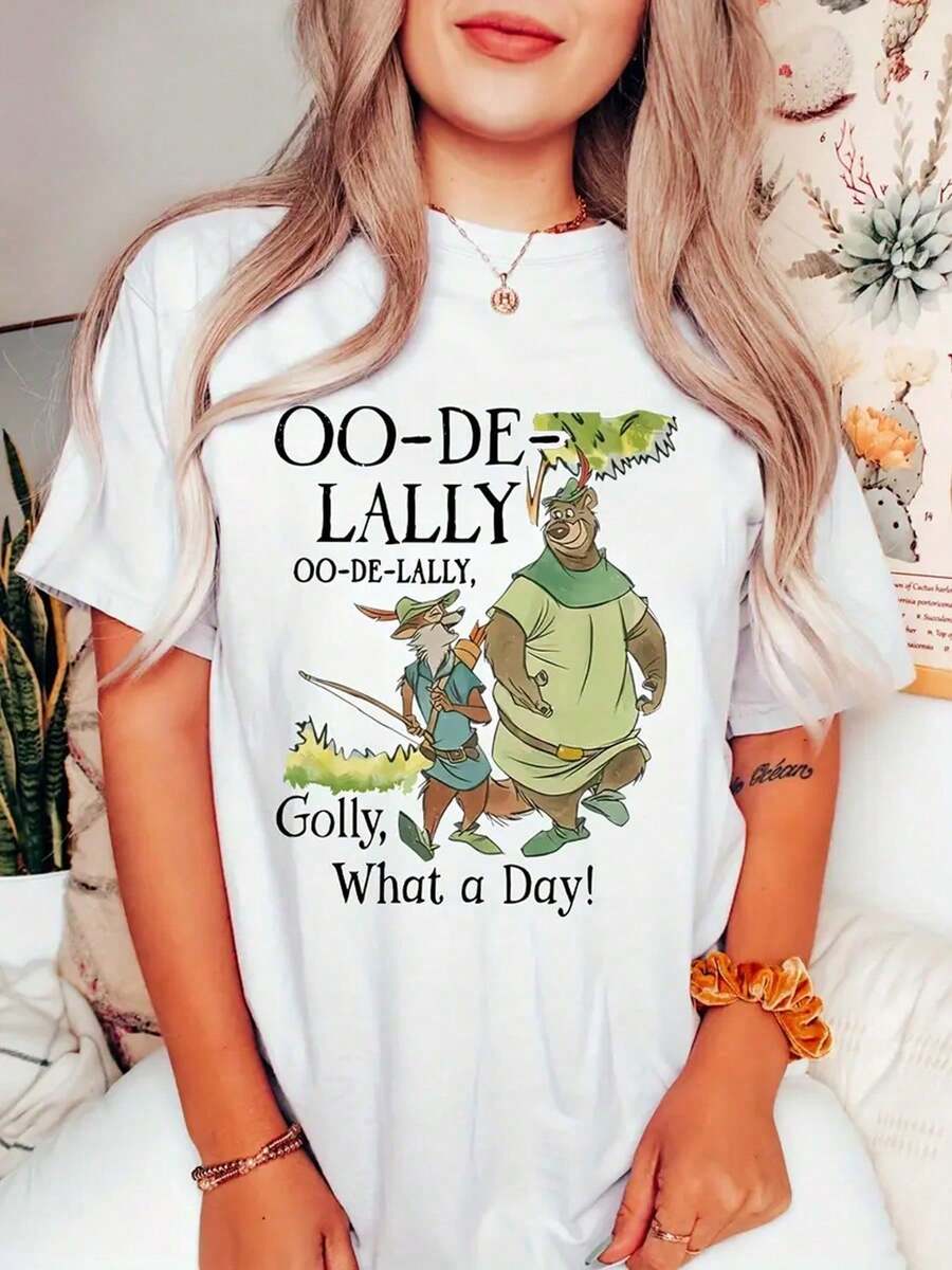 Robin Hood And Little John Woo De Rally Shirt, What A Wonderful Day! T-Shirt, Comfort Collar T-Shirt, Birthday Gift Shirt, Family Trip T-Shirt - 白色 - 查看 1