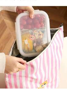 1 pieza Bolsa con volantes para lonchera, bolso térmico aislado para lonchera, bolsa portátil para la escuela, el trabajo, el desayuno y el almuerzo