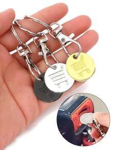 1 件购物车图标钥匙扣、钥匙扣配件、金属钥匙扣、购物车芯片钥匙扣、购物车解锁器男女通用、防摔，适用于解锁超市购物车学校 - 彩色 - 查看 4