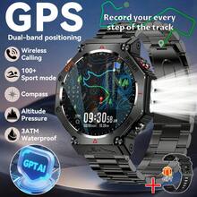 1pc Real GPS Smart Watch For Men, Dual-Band GPS Positioning, LED Flashlight, 3ATM Waterproof, 530mAh Battery, Wireless Call/Dial, Info Push, ChatGPT, Fitness Tracker, Heart Rate/Sleep Monitoring, Compass, Altitude, Barometer, 100+Sport Modes Smartwatch T-REX 3, Compatible With Android IOS