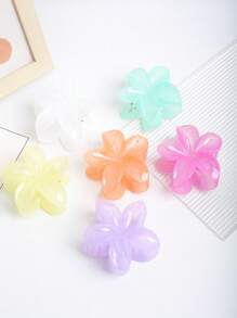 6pcs Colorful Floral Hair Clips, Minimalist Fresh Flower Claw Clips, Suitable For Daily And Beach Use, Spring/Summer