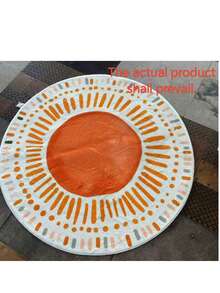 1pc Nordic Style Sunflower Round Carpet, Suitable For Bedroom, Living Room, Kitchen, Study, Warm Home Decor Rug, Bedroom Decor, Home Decor, Room Decor, Small Rug, Blanket, Outdoor Mat, Garden Mat, Living Room Carpet, Plush Carpet, Thick Carpet, Fluffy Carpet, Autumn/Winter Carpet, Thick/Plush - Multicolor - View 5