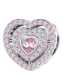 1 Mặt dây chuyền hình trái tim lấp lánh bằng bạc Sterling 925 thời trang phù hợp cho vòng tay, vòng tay nữ, đồ trang sức tự làm và trang phục hàng ngày, trang trí phù hợp cho bé gái khi trở lại trường - Bạc - Xem 15