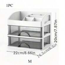 Transparente Kunststoff Mehretagenaufbewahrungsbox - Parfüm, Pflegeprodukte, Make-up Pinsel und Bad-Utensilien Desktop Aufbewahrungsbox, staubdicht Schminktisch und Schreibtisch Organizer, modernes ästhetisches Design, einfacher Stil, stabiles Material