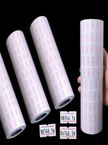 10/20 Rolls High-Adhesive Multi-Purpose Marking Paper, White Red Line Design, Self-Stick Labels For Price Tagging - Supermarket, Home, Store Use | Bulk Organization, Cost-Effective Solution