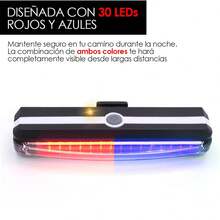 LED Bike Light Super Bright Rear Lights USB Rechargeable For Cycling Scooters Skateboards Waterproof - 紅色 - 查看 6