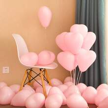 10/25/50/100 unidades Globos con forma de corazón color rosa, globos de amor, adecuados para cumpleaños, baby shower, fiestas, bodas, San Valentín, Acción de Gracias, Día de la Madre, Navidad, Año Nuevo, ceremonias de inauguración, temporada de graduación, decoración del hogar, decoraciones de fiesta con globos - Rosa Pálido - Ver 4